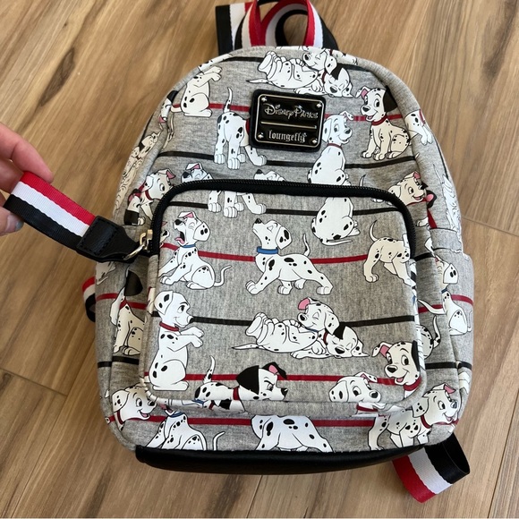 Disney Parks Loungefly Backpack 101 Dalmatians Gray Stripe - Picture 6 of 14